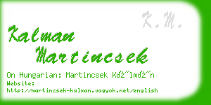 kalman martincsek business card